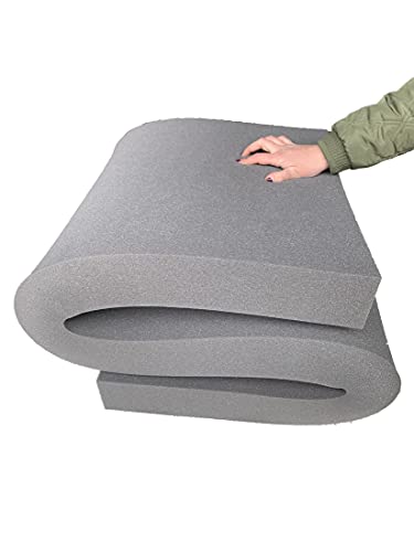 FoamTouch Comfort Foam COLLECTION HIGH DENSITY MEDIUM FIRM UPHOLSTERY GREY FOAM FOR SOFAS | SOFA PADS | CHAIRS | WINDOW SEATS | DOG BED | CAMPERVAN | CORNER SOFA | SOFA BED (Med-Firm-Foam 2" Thick, 16" x 16")