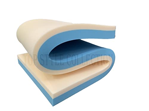 TOP-STYLE-COLLECTION-High-Density-Blue-Firm-Foam-Base-with-Memory-Foam-Bonded-Layer-Upholstery-Foam-Sheet-for-Mattress-P-B09VT1RC4H.jpg FoamTouch Comfort Foam COLLECTION High Density Blue Firm Foam Base with Memory Foam Bonded Layer Upholstery Foam Sheet for Mattress Padding Window Seat Bench Pads Floor Bed Replacement - Image 1