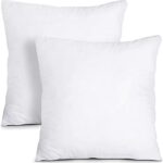 FoamTouch  COLLECTION Throw Pillow Insert Soft Fluffy Down Alternative Polyester Square Form Decorative Pillow Insert Sham Stuffer Sofa Couch Bed Pack Of 2
