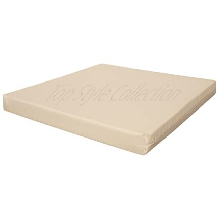 FoamTouch  Waterproof Chair Cushions Seat Pads Cushion Pad Indoors Outdoors Water Resistant Material Kitchen Dining Living Room Patio Garden (16'' x 18'' x 2'' , Ivory Cream)