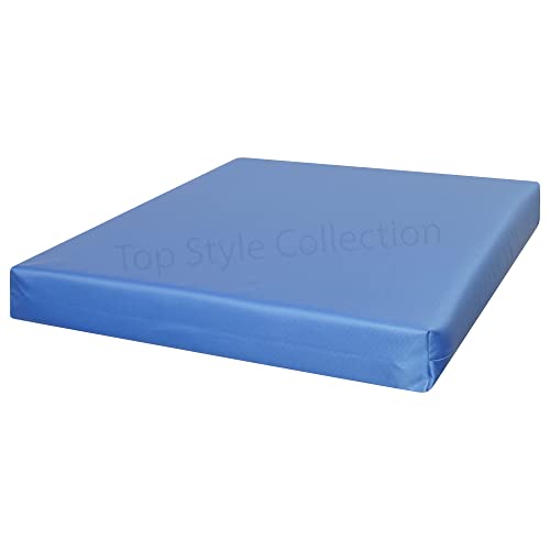 TOP-STYLE-COLLECTION-Waterproof-Chair-Cushions-Seat-Pads-Cushion-Pad-Indoors-Outdoors-Water-Resistant-Material-Kitchen-D-B09PV2SVQK.jpg FoamTouch Waterproof Chair Cushions Seat Pads Cushion Pad Indoors Outdoors Water Resistant Material Kitchen Dining Living Room Patio Garden (18??? x 18??? x 2??? Blue) - Image 1