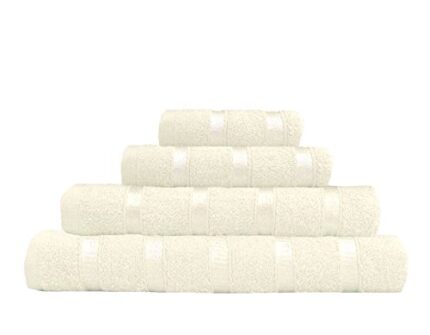 FoamTouch Comfort Foam Luxury 100% Egyptian Cotton Satin Stripe Bath Towel 5 PC Set: 2 Hand Towels + 2 Bath Towels + 1 Bath Sheet (white)