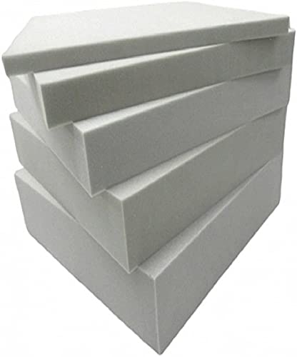 Upholstery Foam Cut to Any Size Polyurethane Foam Cushions Seat Pads High Density Foam Sofa Chair Bench Seat Headboard Campervan Cushion Replacement (30" x 80" x 3", White)