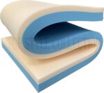 FoamTouch Comfort Foam COLLECTION High Density Blue Firm Foam Base with Memory Foam Bonded Layer Upholstery Foam Sheet for Mattress Padding Window Seat Bench Pads Floor Bed Replacement - Image 2